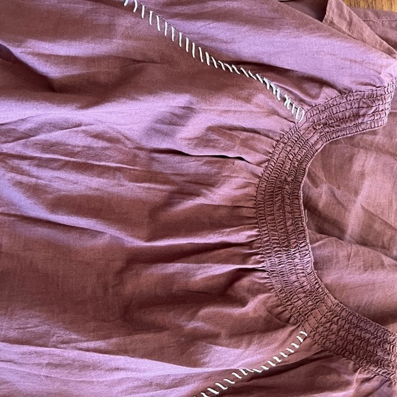 Maeve Anthropologie Embroidered Cap Sleeve Tie Front Shift Dress / size 2 - Picture 4 of 13